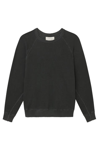 College Sweatshirt in Washed Black