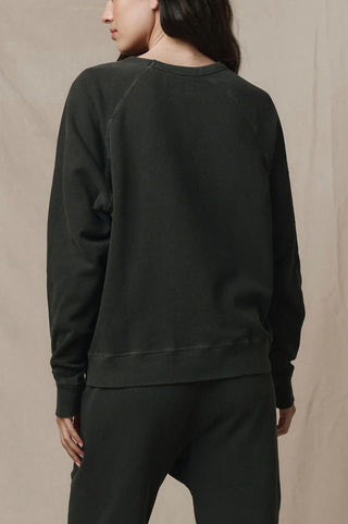 College Sweatshirt in Washed Black