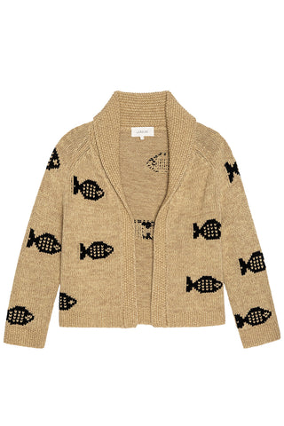 Swimming Fish Lodge Cardigan in Natural