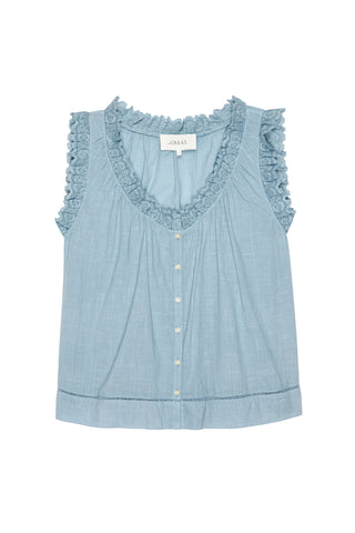 Vignette Top in Pale Blue