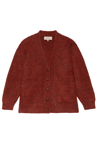 Brushed Melange Cardigan in Cinder