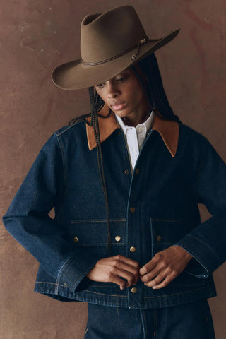 Denim Swingy Jacket in Midnight Rinse