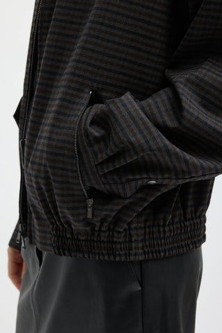 Cedrick Suiting Bomber Jacket in Grey Multi