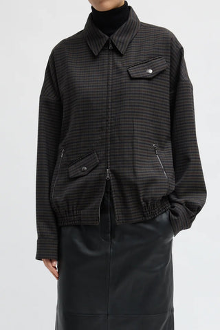 Cedrick Suiting Bomber Jacket in Grey Multi