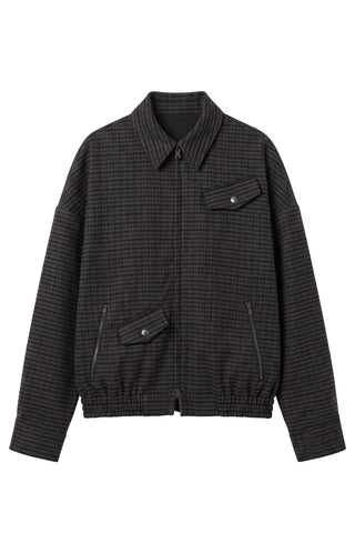 Cedrick Suiting Bomber Jacket in Grey Multi