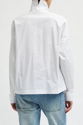 Eco Poplin Easy Shirt With Flap Detail in White