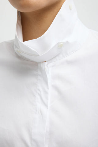 Eco Poplin Easy Shirt With Flap Detail in White