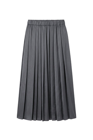 Feather Weight Pleated Pull On Skirt in Grey