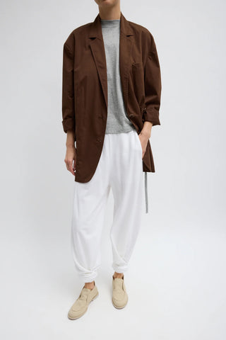 Garment Dyed Silky Cotton Liam Blazer in Brown