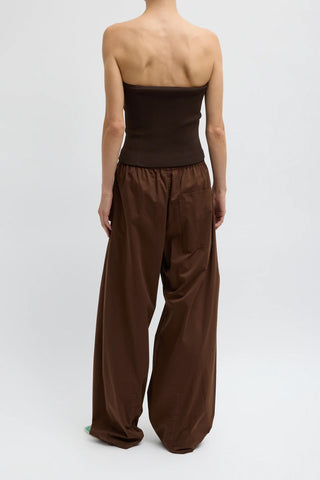 Garment Dyed Silky Cotton Winslow Pant in Brown