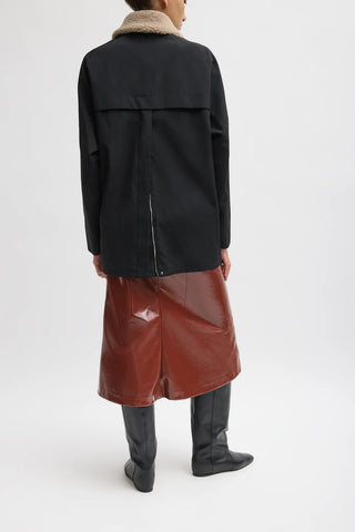 Lotte Nylon Car Coat in Black