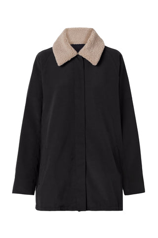 Lotte Nylon Car Coat in Black