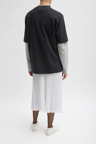 Nylon Pleating Sunray Pull On Skirt in White