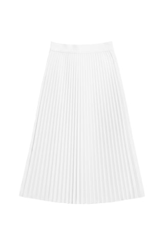 Nylon Pleating Sunray Pull On Skirt in White