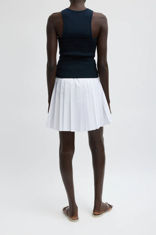Summer Nylon Pull On Mini Skirt in White