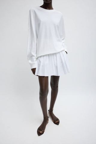 Summer Nylon Pull On Mini Skirt in White