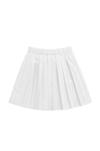 Summer Nylon Pull On Mini Skirt in White