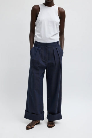 Menswear Stella Full Length Pant in Navy Multi