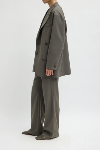 Tropical Wool Liam Blazer in Dark Stone