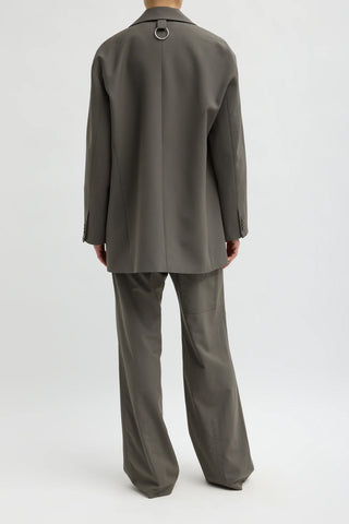 Tropical Wool Liam Blazer in Dark Stone