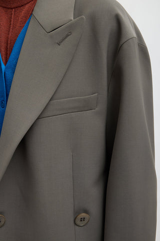 Tropical Wool Liam Blazer in Dark Stone
