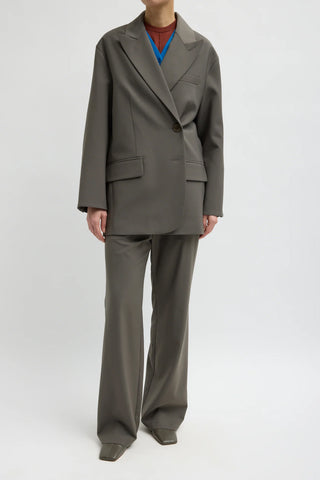 Tropical Wool Liam Blazer in Dark Stone