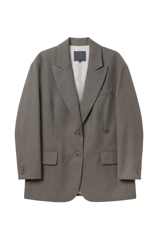 Tropical Wool Liam Blazer in Dark Stone