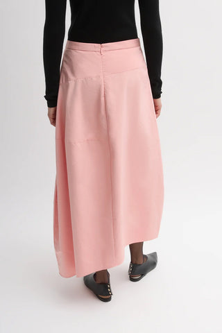 Nylon Asymmetrical Balloon Skirt in Pink
