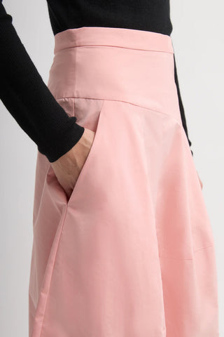 Nylon Asymmetrical Balloon Skirt in Pink