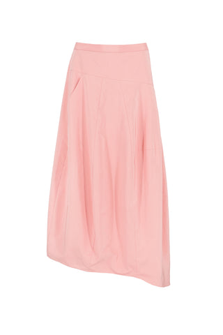Nylon Asymmetrical Balloon Skirt in Pink