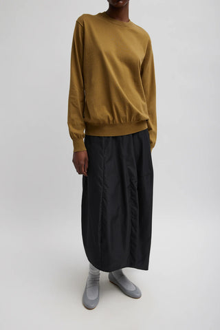 Nylon Asymmetrical Balloon Skirt in Black