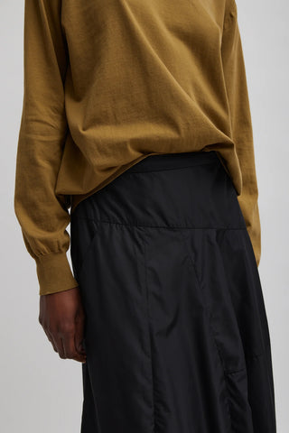 Nylon Asymmetrical Balloon Skirt in Black