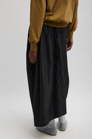 Nylon Asymmetrical Balloon Skirt in Black