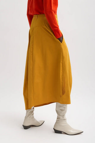 Nylon Asymmetrical Balloon Skirt in Orche