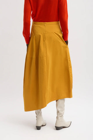 Nylon Asymmetrical Balloon Skirt in Orche