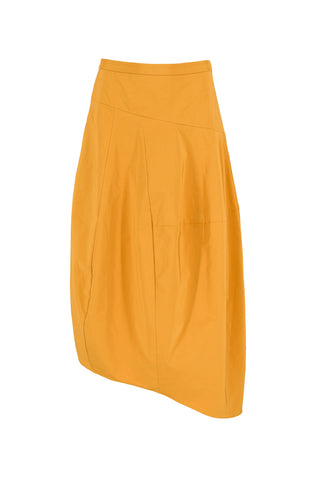 Nylon Asymmetrical Balloon Skirt in Orche