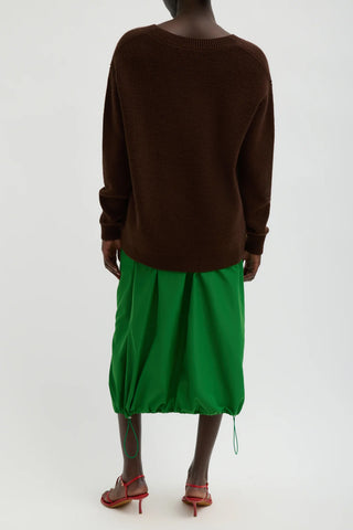 Italian Sporty Nylon Skirt in Green