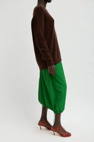 Italian Sporty Nylon Skirt in Green