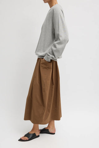 Nylon Lantern Skirt in Caramel Latte