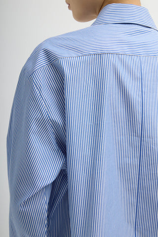 Striped Easy Tuxedo Shirt in Blue