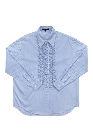 Striped Easy Tuxedo Shirt in Blue