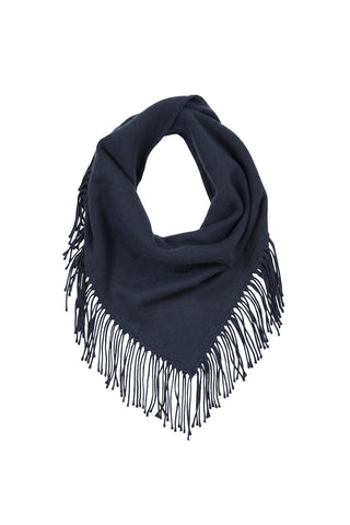 Fringe Triangle Scarf in Blue Nights