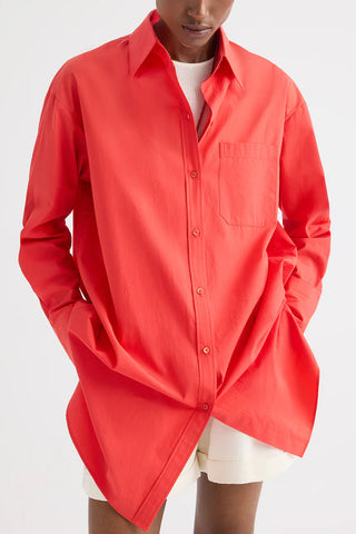 Big Joe Shirt Dress in Tomato