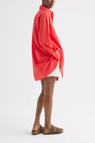 Big Joe Shirt Dress in Tomato