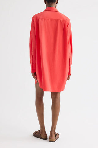 Big Joe Shirt Dress in Tomato