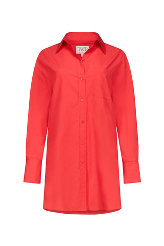 Big Joe Shirt Dress in Tomato
