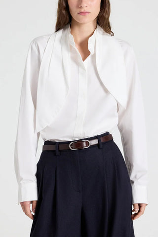 CB Top With Tie in White