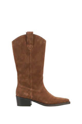 Kelsey Western in Brown Suede