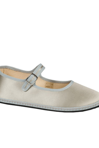 Satin Mary Jane in Argento