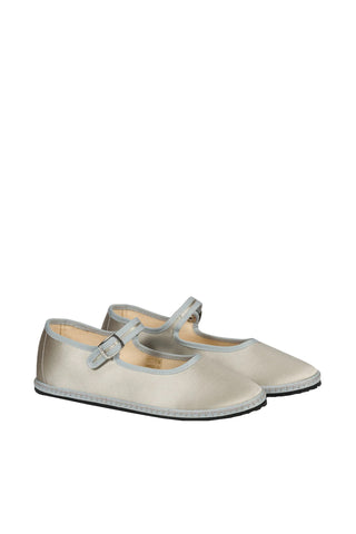 Satin Mary Jane in Argento